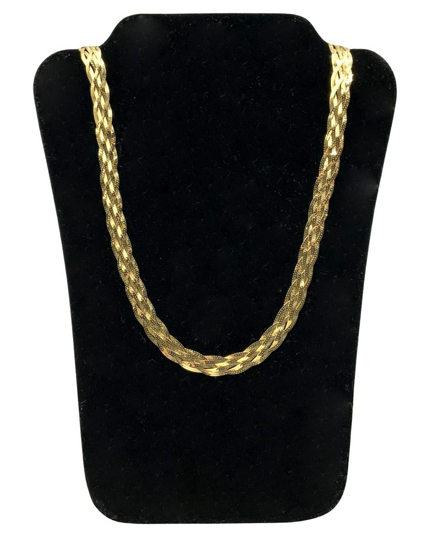 14K Multi-Strand Braided Gold Necklace. (1 of 3)
