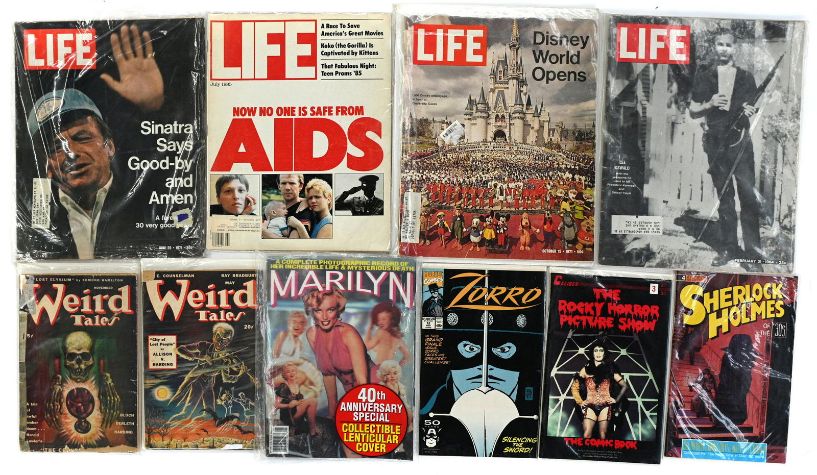 Lot: Vintage Magazines and Pulp Comics. (1 of 2)