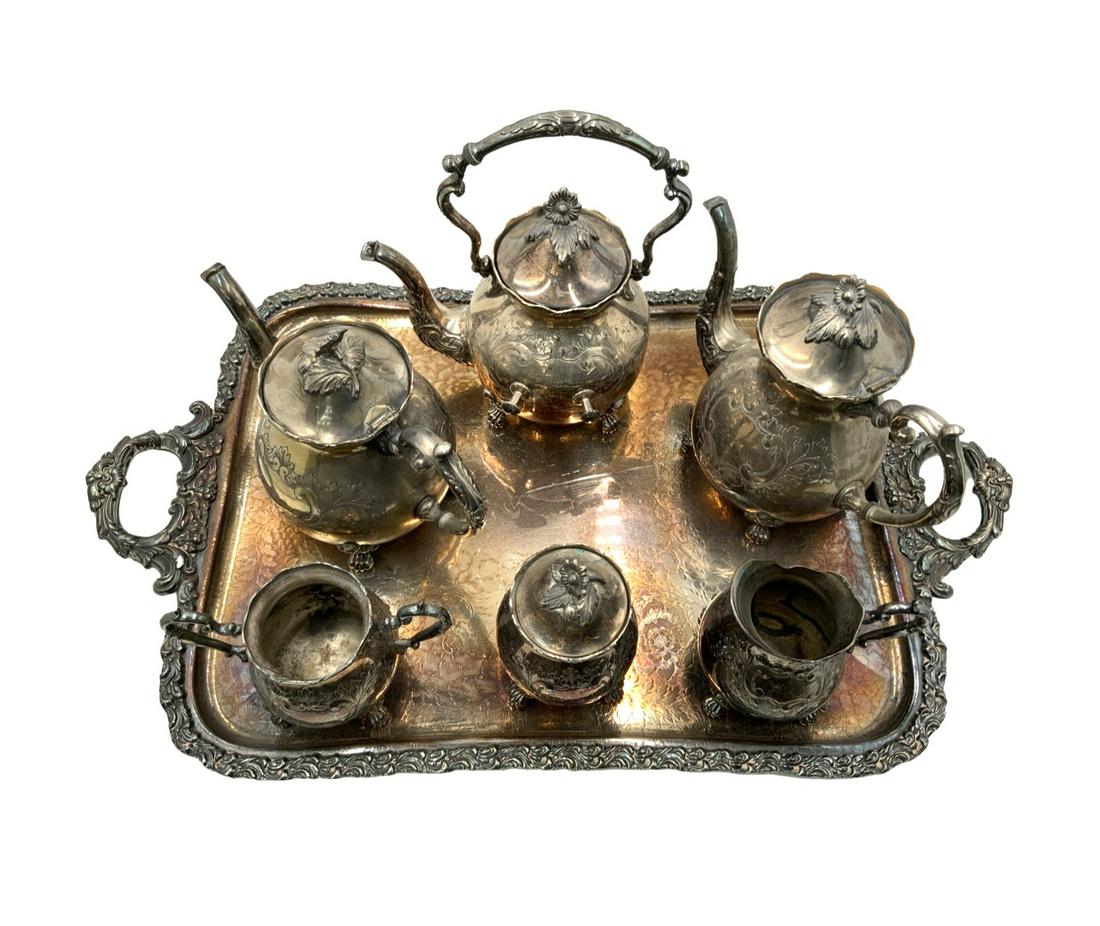 Ornate Silver on Copper Coffee Service Set. (1 of 5)