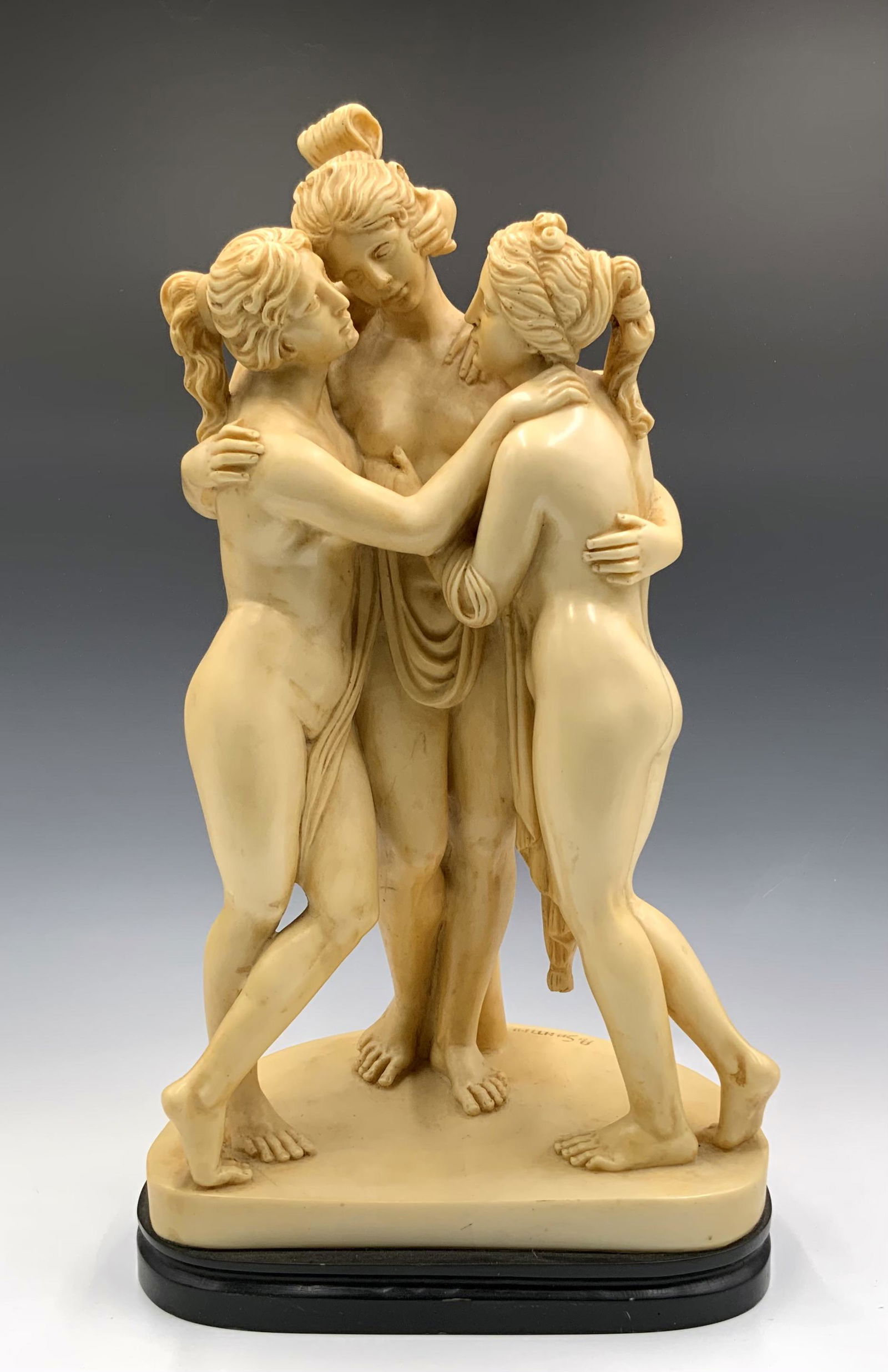 Signed A. Santini Composition Statue of 3 Nudes. (1 of 3)