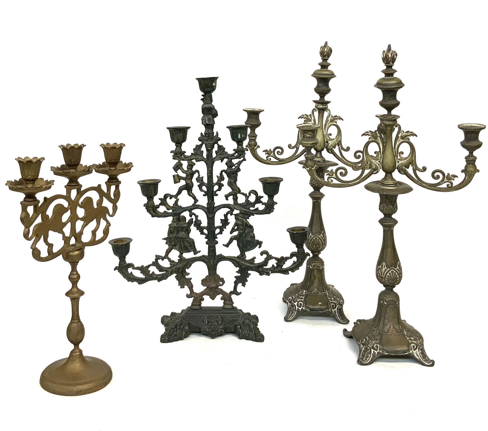 Lot of 4 Vintage Metal Candelabra. (1 of 1)
