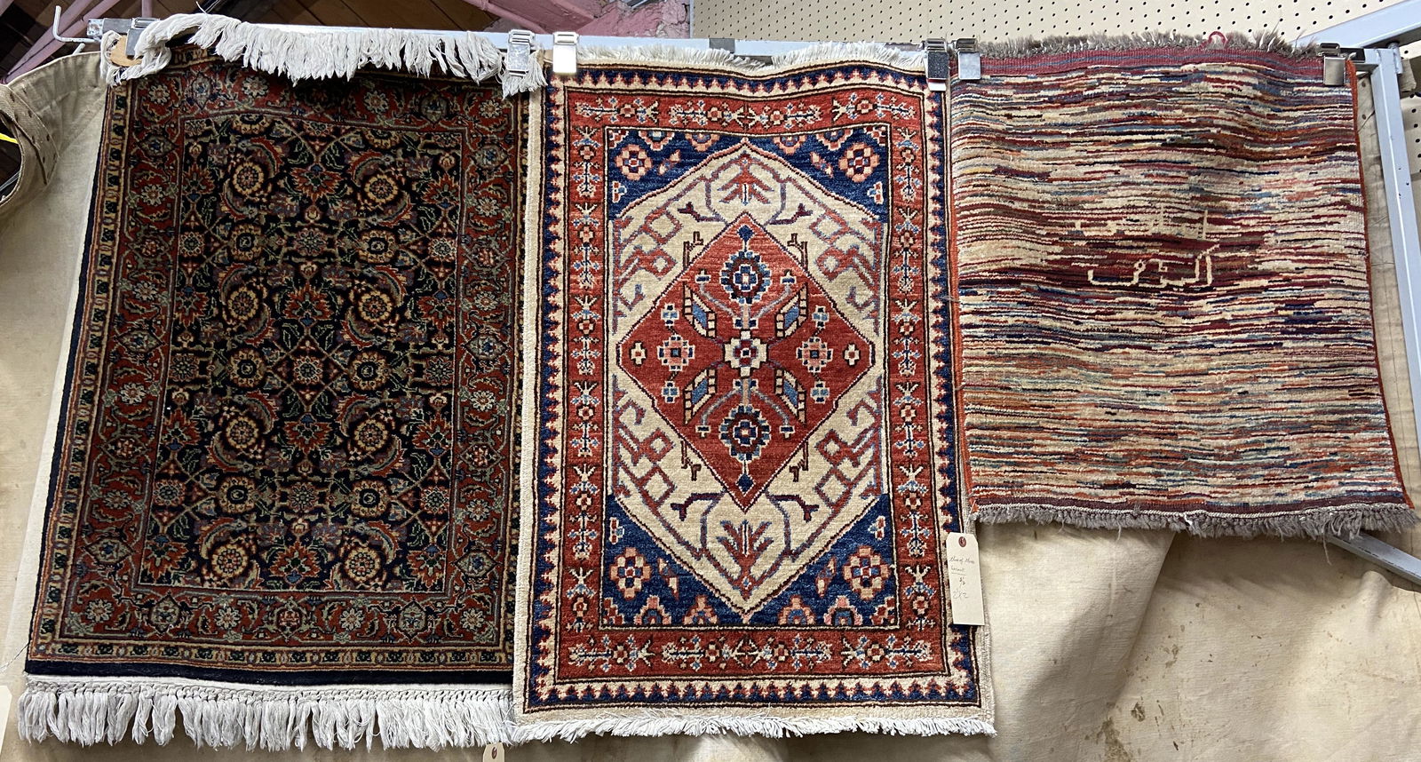 Lot of 3 Small Oriental Rugs / Mats. (1 of 1)