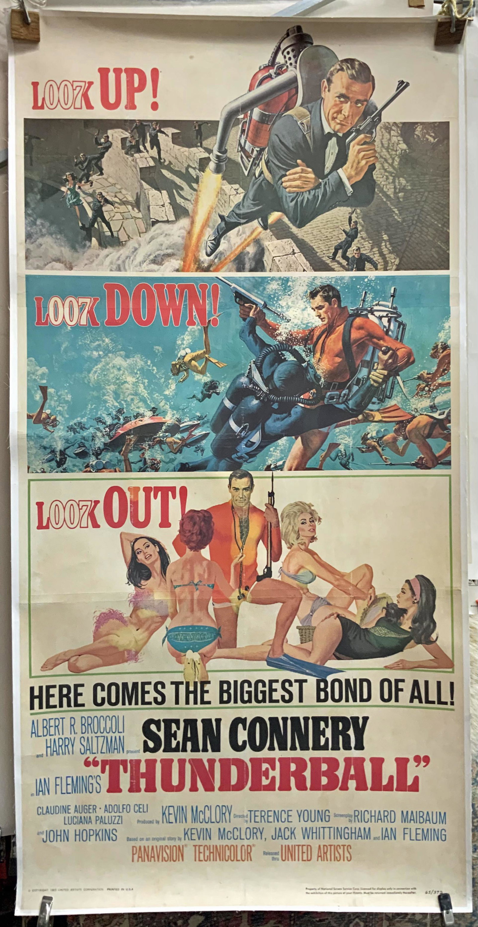 Vintage James Bond "Thunderball" Movie Poster. (1 of 1)