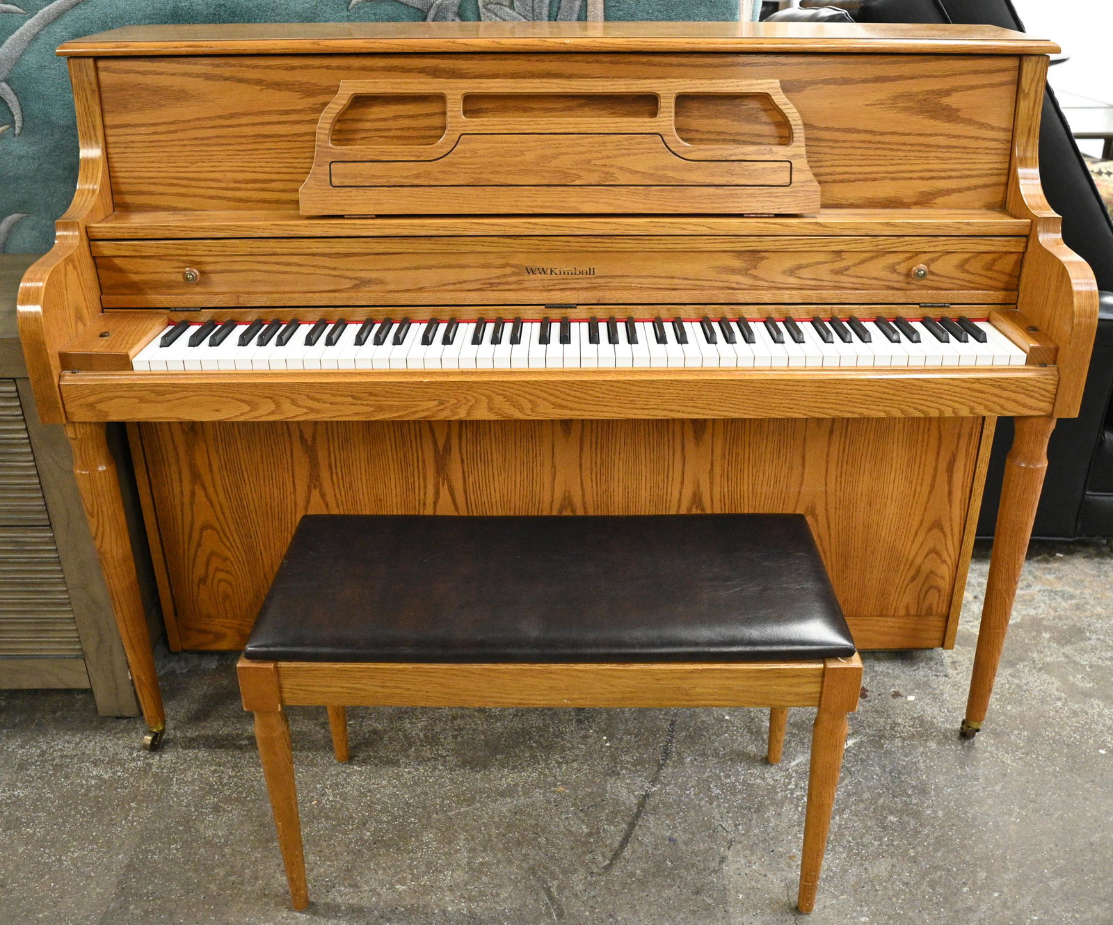 Kimball Oak Upright Piano. (1 of 1)