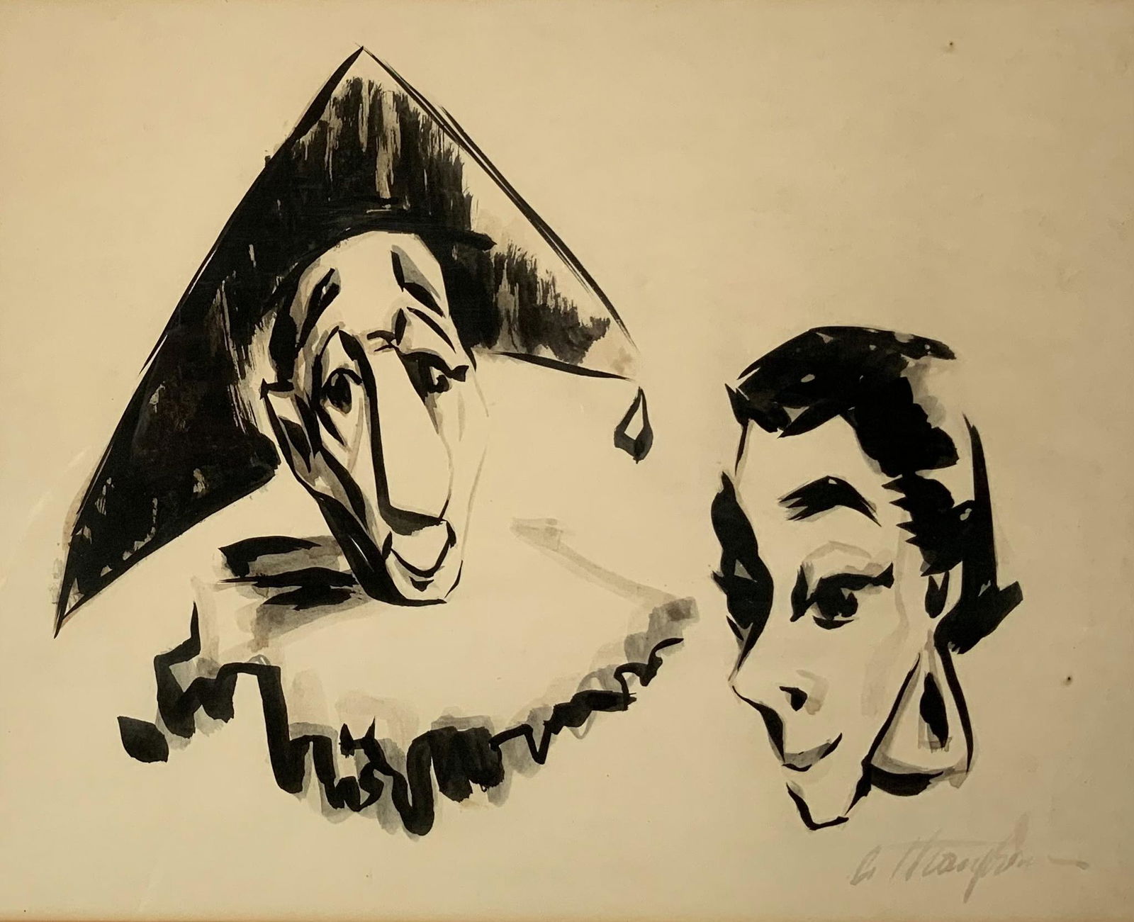 Robert Thompson Ink Wash Drawing. (1 of 4)