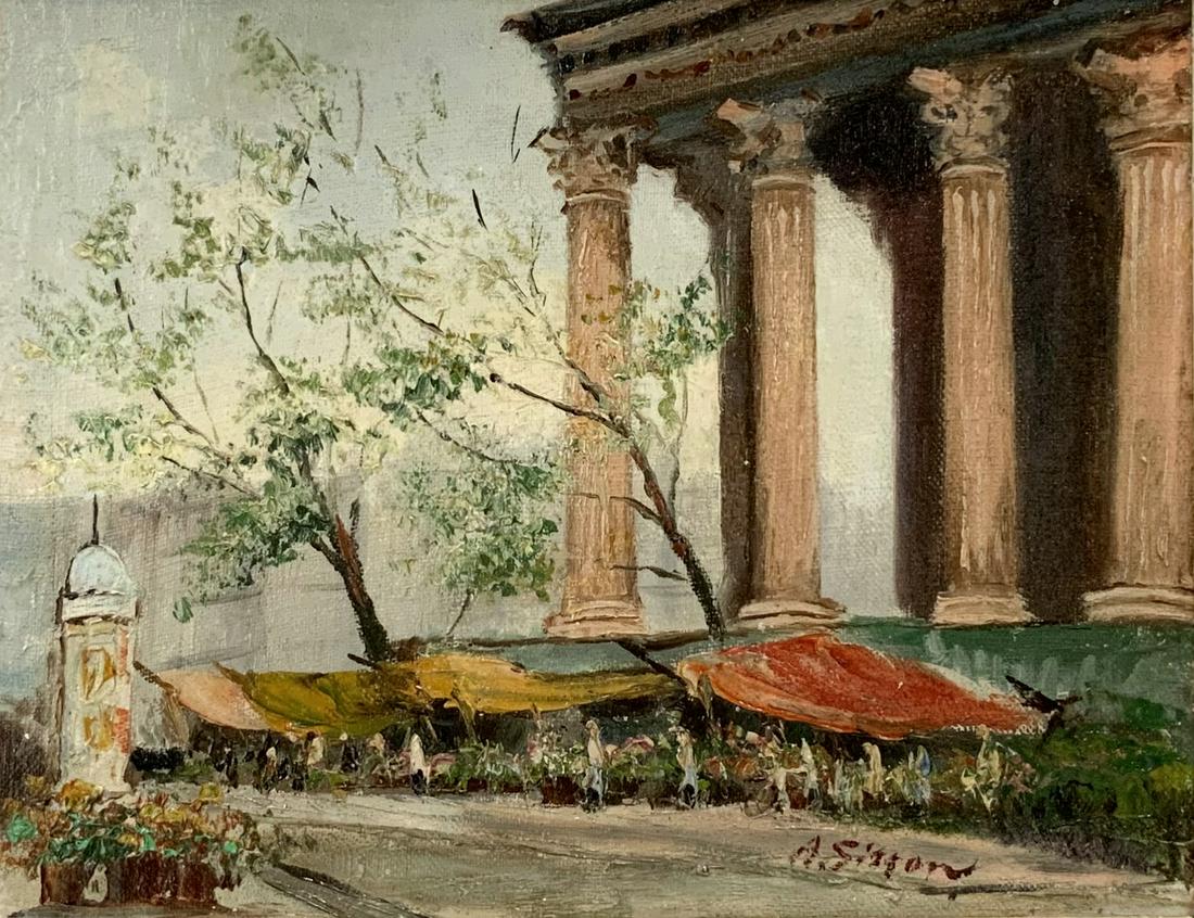 Andre Gisson Painting, Street Scene. (1 of 5)