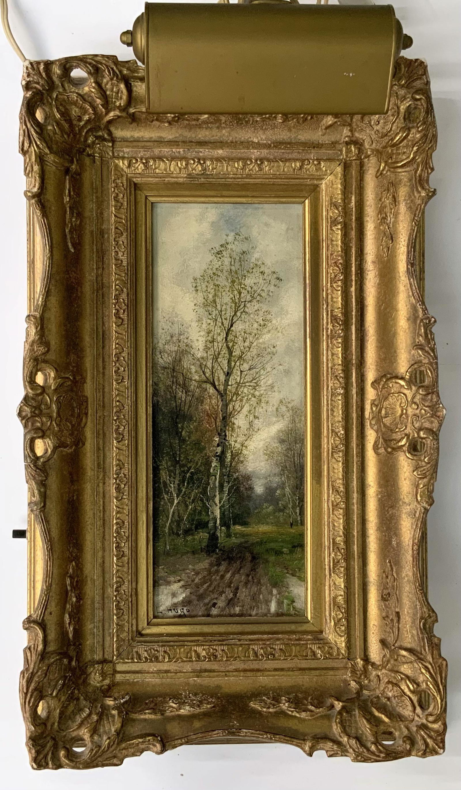 Landscape Painting with Tree sgd. L. Hugo. (1 of 3)