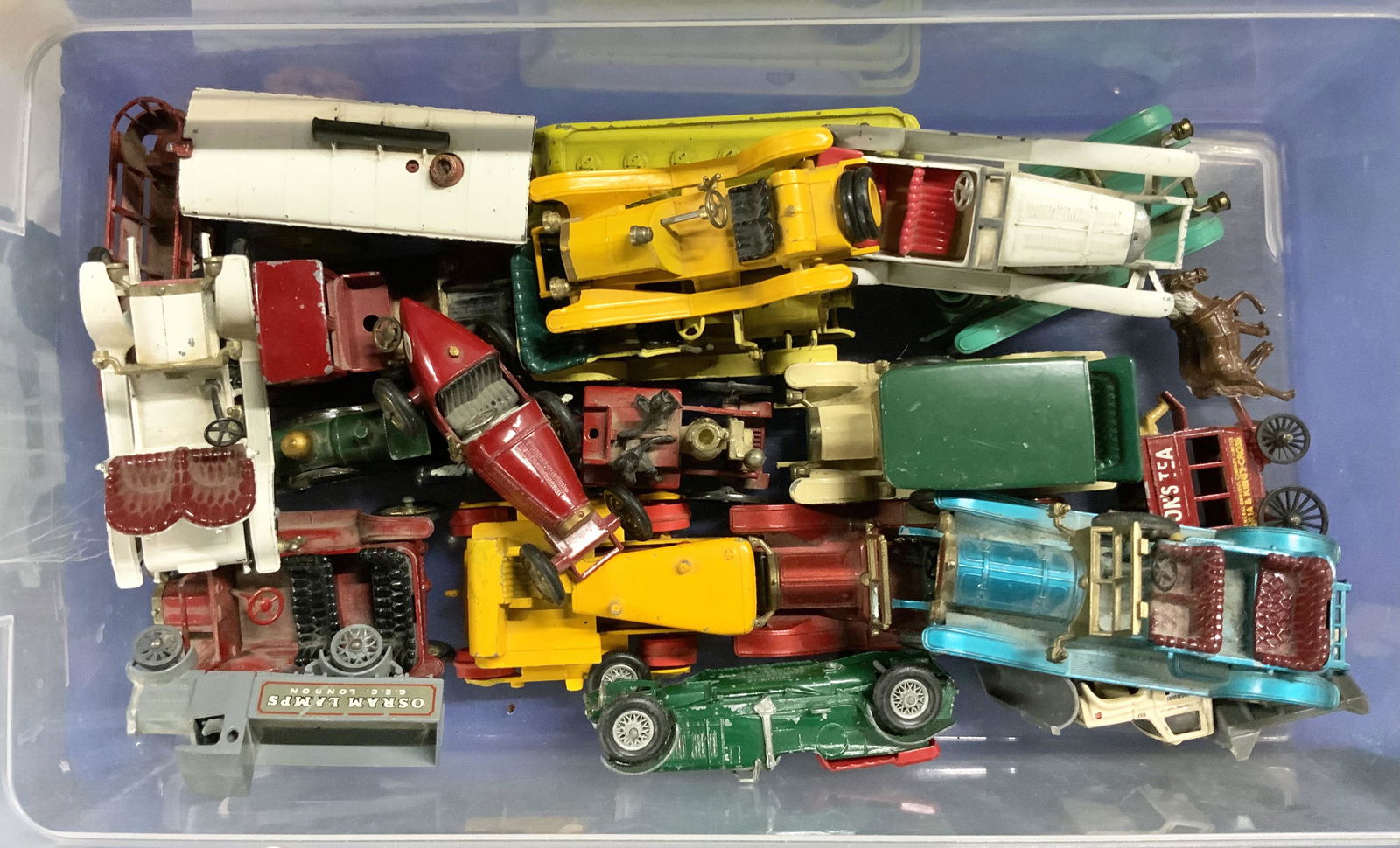 Lot of Toy Cars, Trucks & Wagons.: Appx. 21 Pcs. altogether. Models of Yesteryear, Lesney (Made in England), etc. - Third-Party Shipping or Personal Pickup Required.