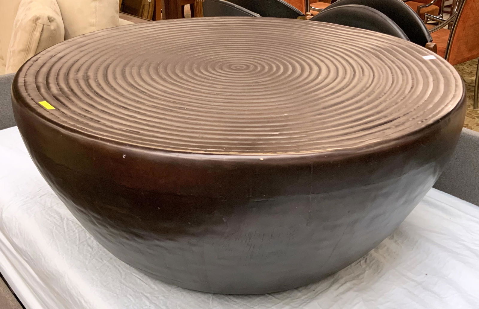 Modern-Style Brass Kettle Drum Type Coffee Table. (1 of 1)