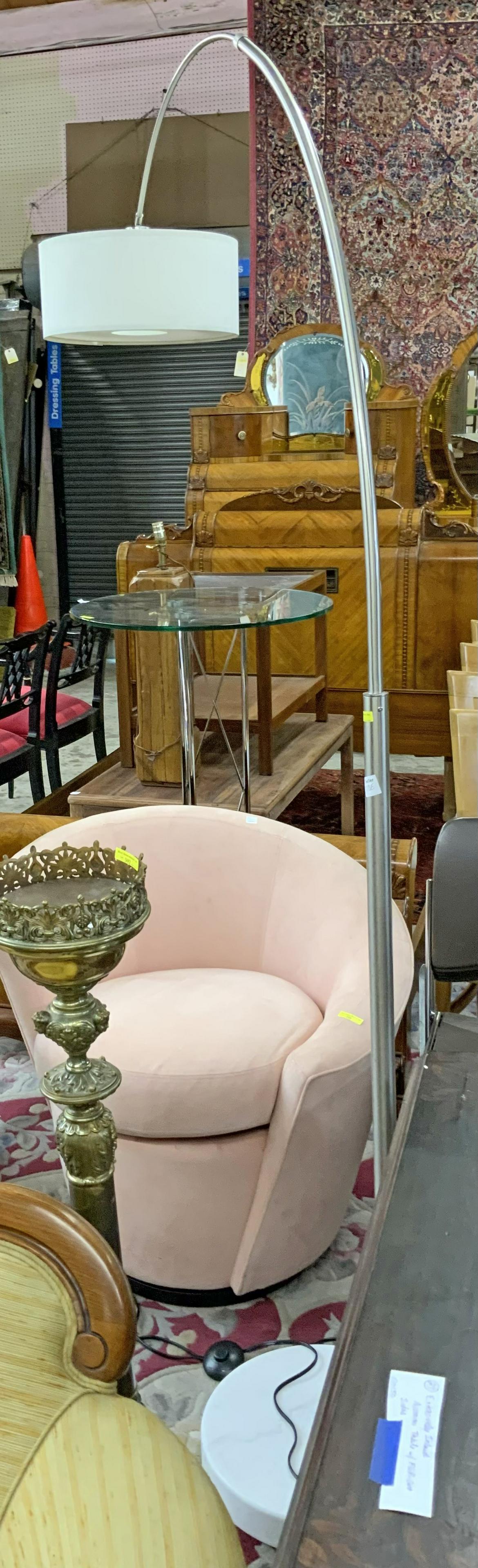 7' Tall Modern-Style Arc Lamp w/Marble Base. (1 of 1)