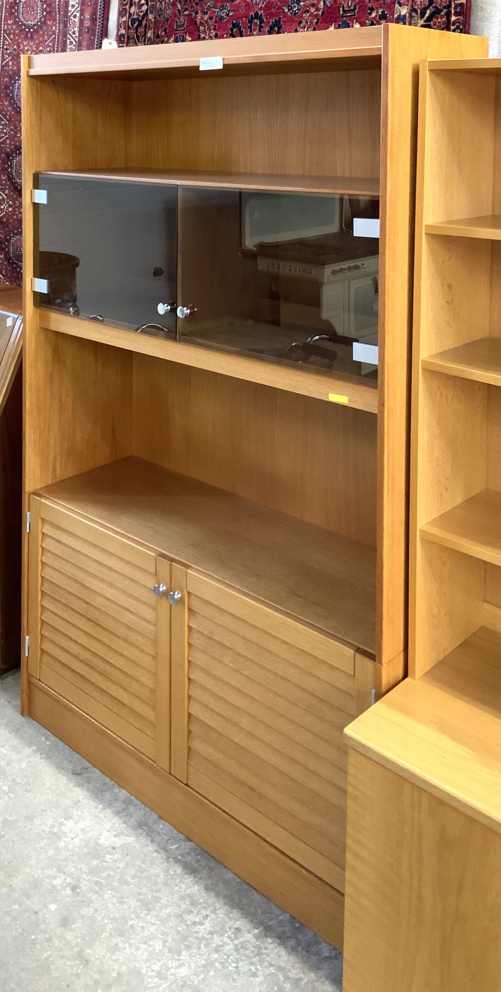 6' Tall, 4' Wide Made in Denmark Teakwood Cabinet: Third-Party Freight Shipping or Personal Pickup Required.