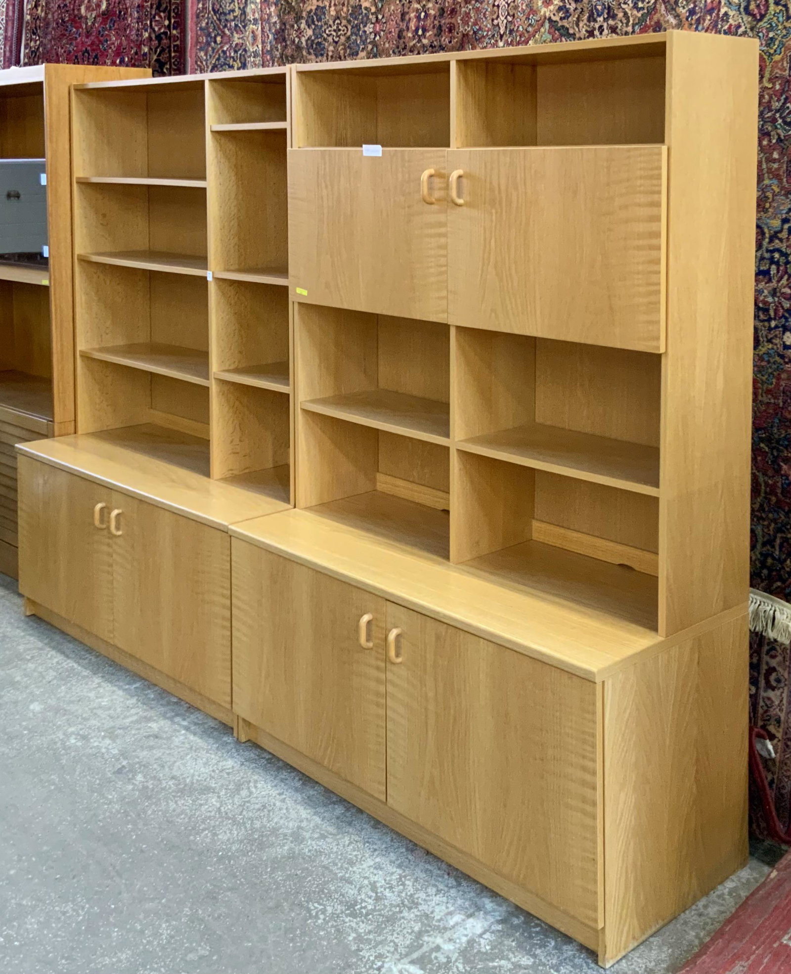 Pr. of 6' Tall by 4' Wide Made in Denmark Cabinets: Or, a Wall Unit. Third-Party Freight Shipping or Personal Pickup Required.