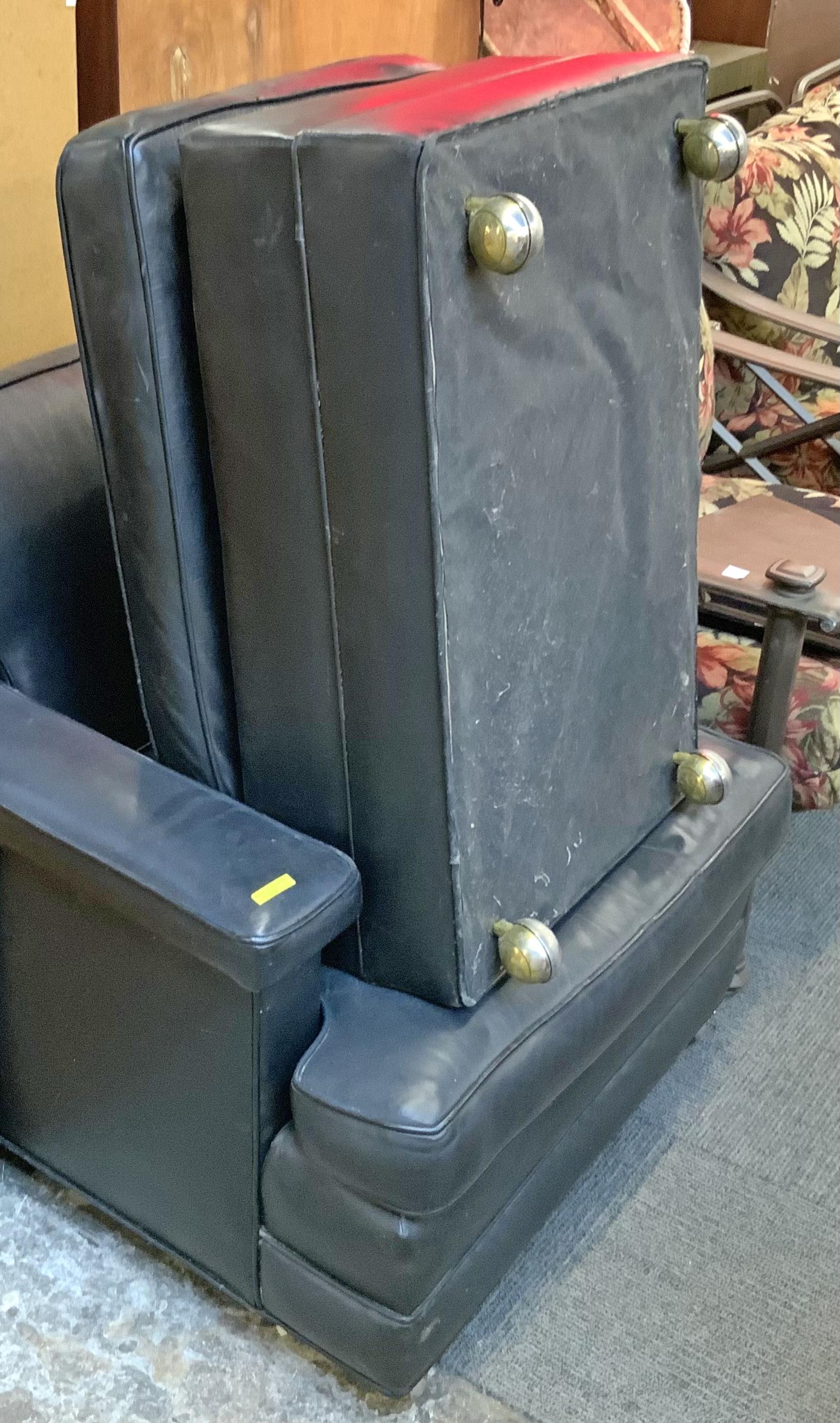 Black Leather Vintage Club Chair & Ottoman. (1 of 1)