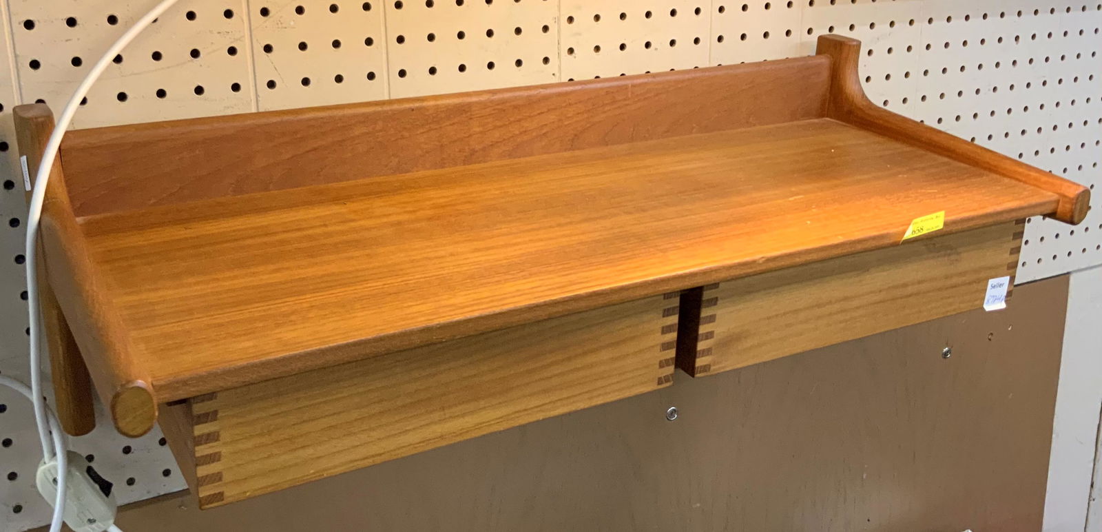 Lot: Danish Modern Teakwood Shelf & Lamp. (1 of 2)