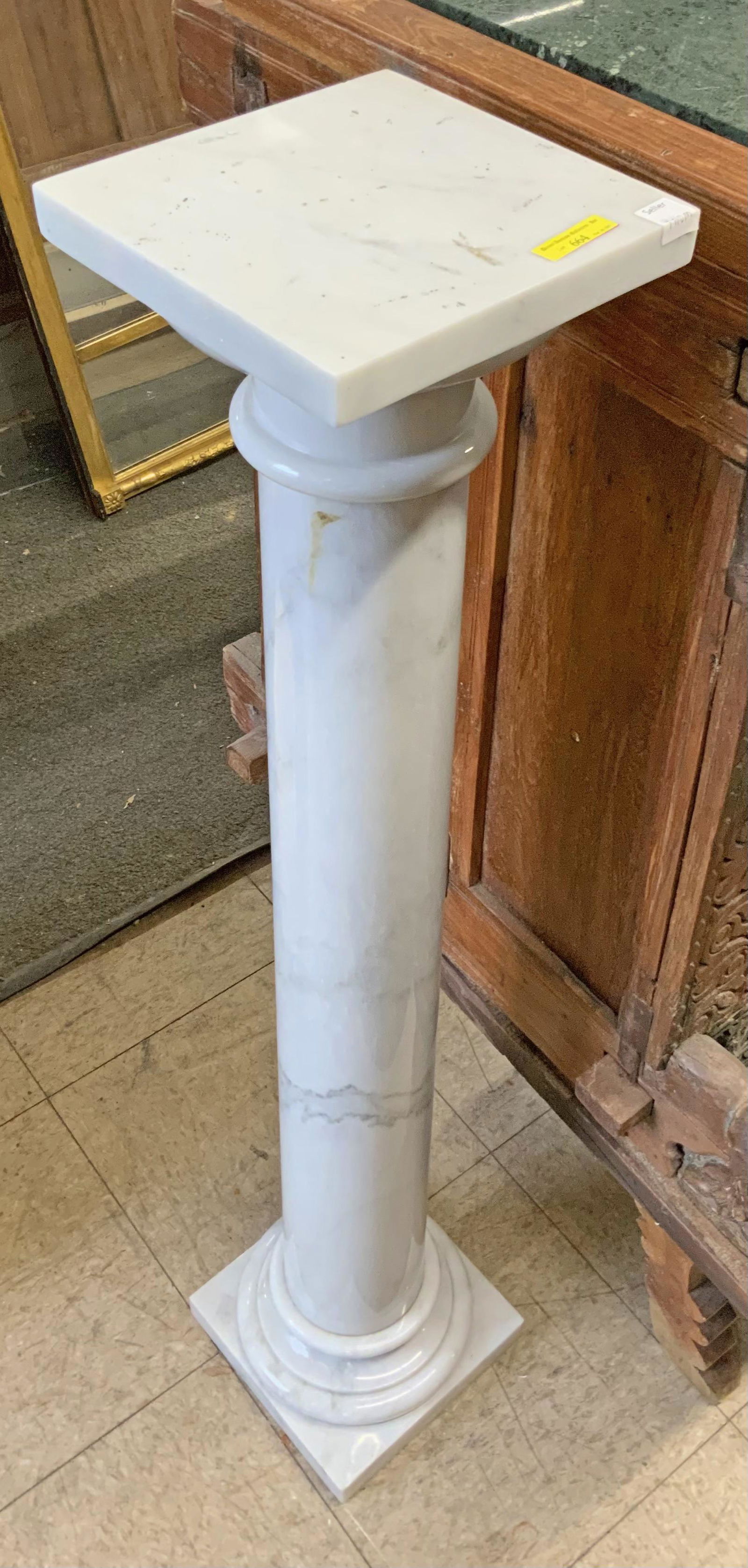 41" Tall White Marble Pedestal. (1 of 1)