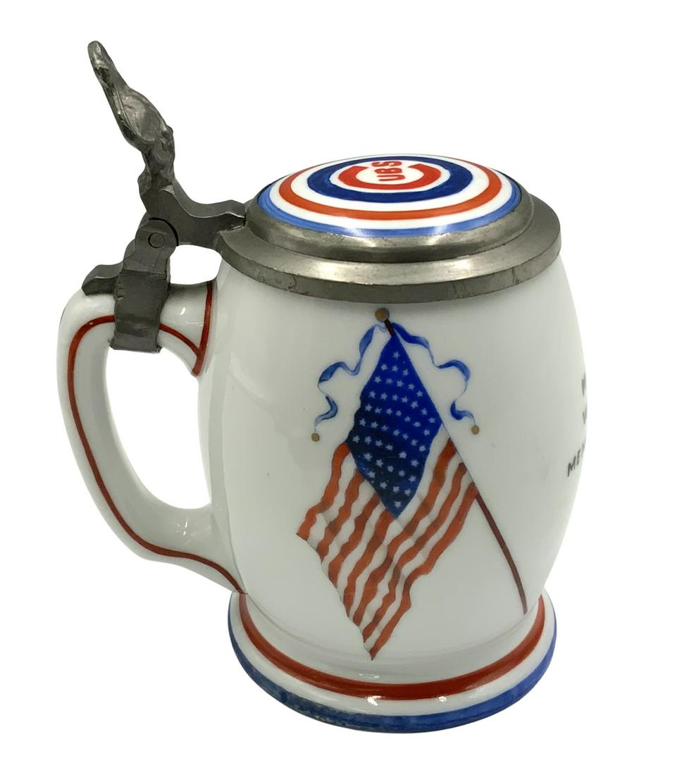 Dated 1932 Chicago Cubs Baseball Beer Stein. (1 of 4)