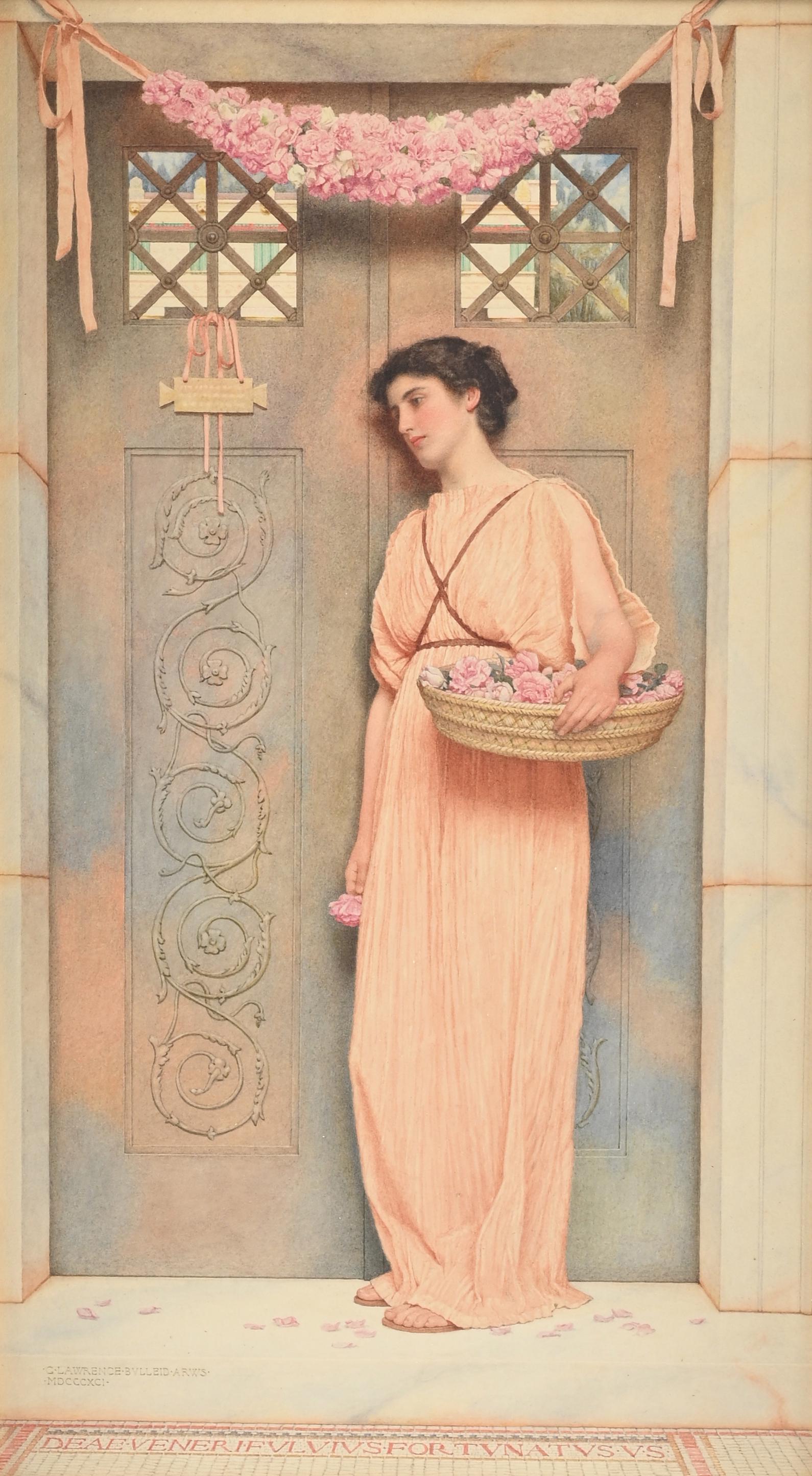 George Lawrence Bulleid Watercolor, Woman w/Basket (1 of 4)