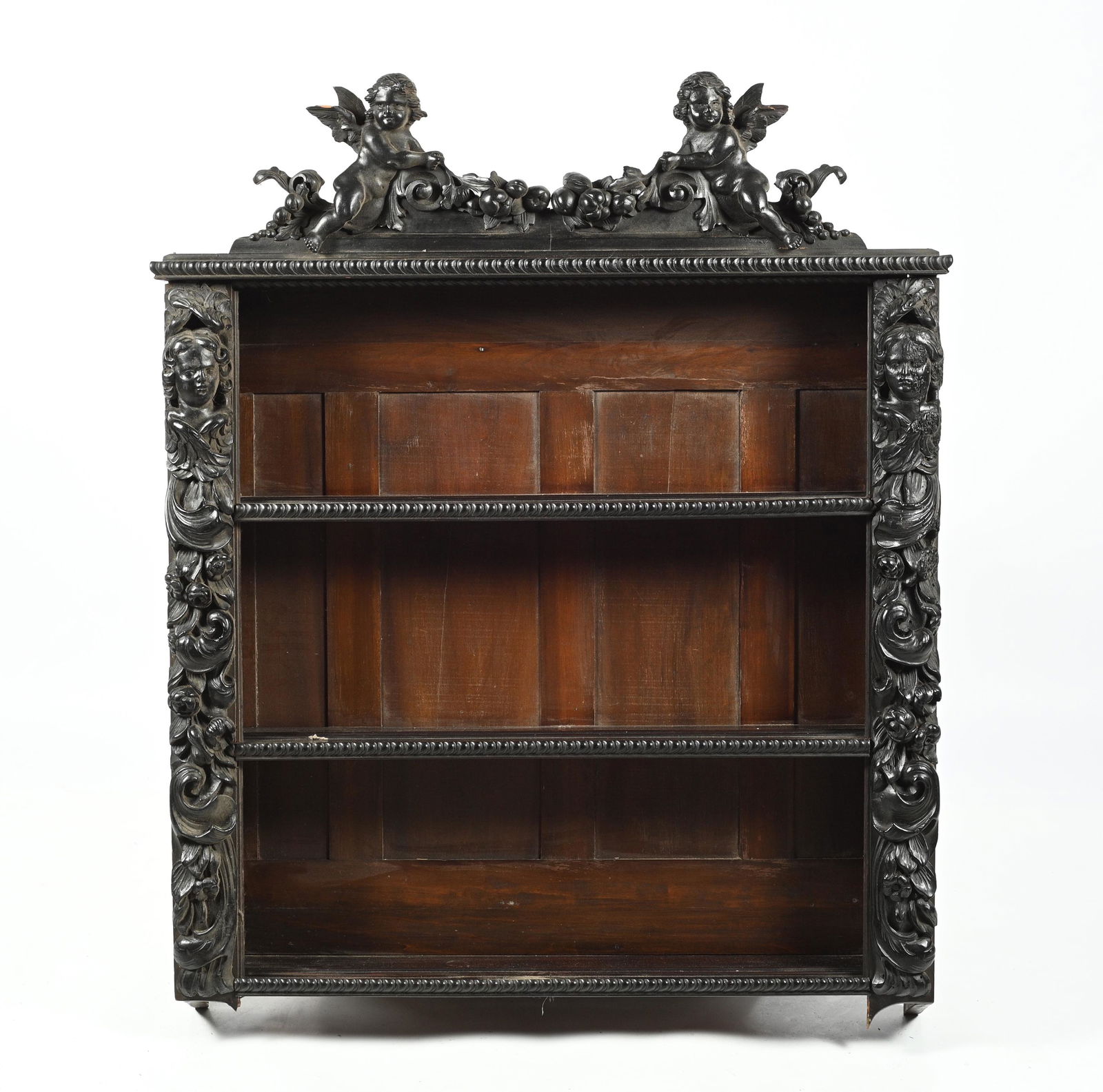 Antique Plate or Curio Display Wall Rack w/Cherubs (1 of 4)