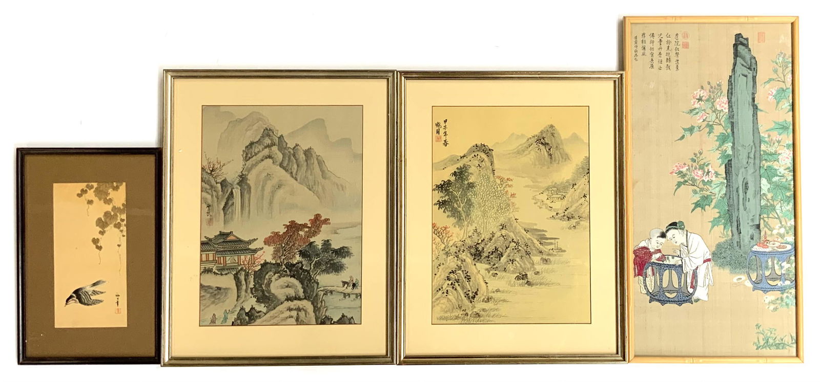 Lot of 4 Pcs.: Asian Paintings/ Print / Stitchwork (1 of 4)