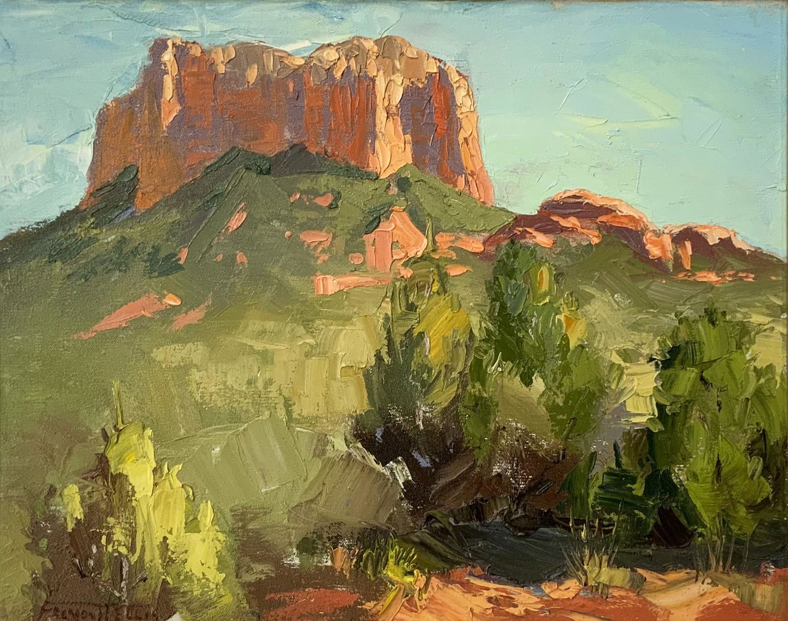 Painting sgd. Fremont Ellis of Monument Valley. (1 of 5)