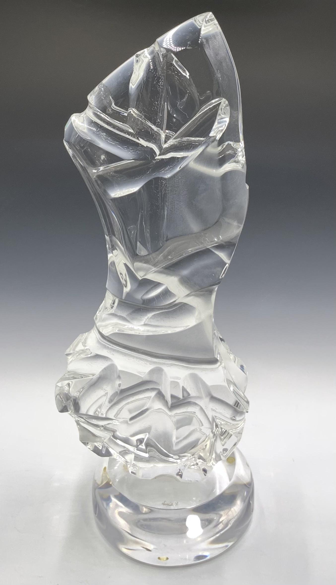 Signed Van Teal Lucite Mod Sculpture.: Measures 25.5" tall, and is fairly heavy. Looks to be in overall nice condition, with a few small scratches/scuffs. The most notable one is at the very top of the piece. Third-Party Shipping or Person