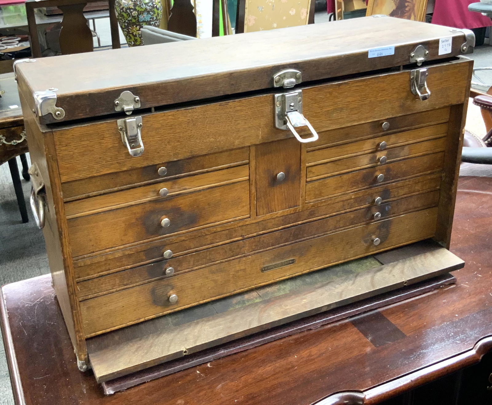 Antique H. Gerstner 1906 Wood Machinist Tool Box. Apr 16, 2022
