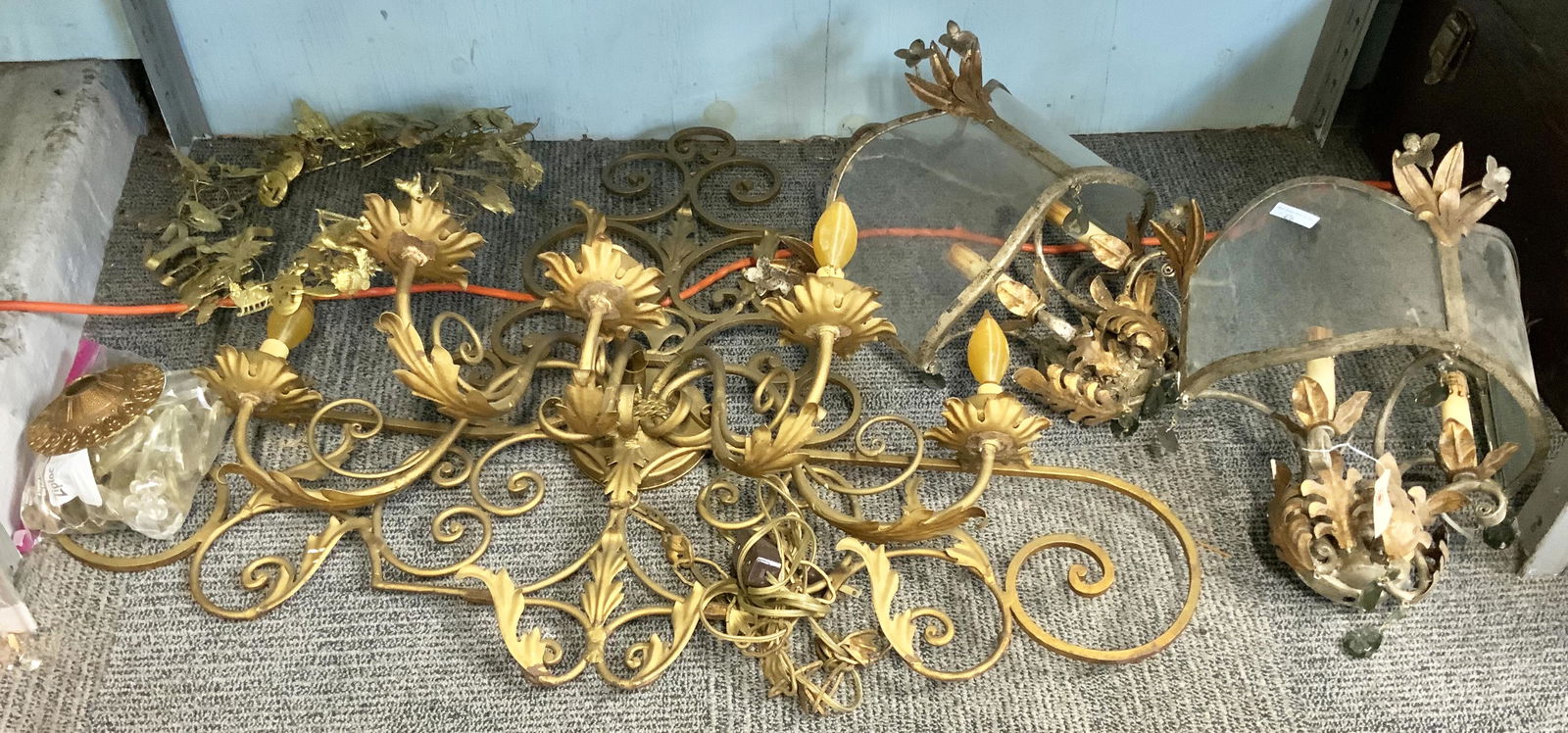 4 Pc. Lot of Vintage Metal Lighting. (1 of 1)