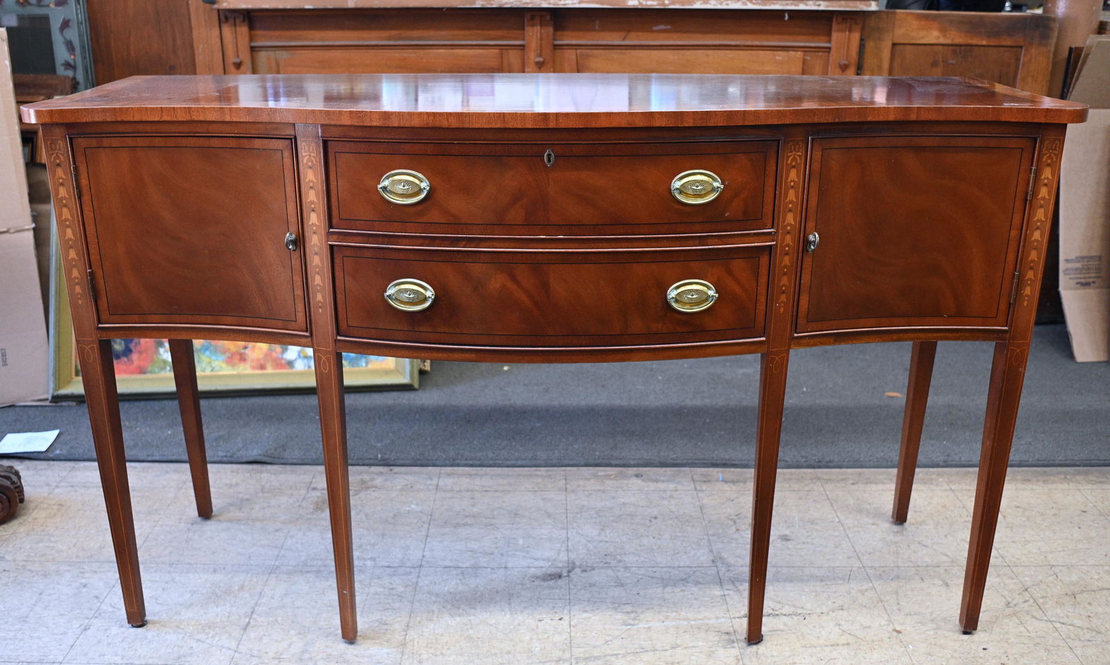 Sgd. Ethan Allen Mahogany Inlaid Sideboard. (1 of 3)