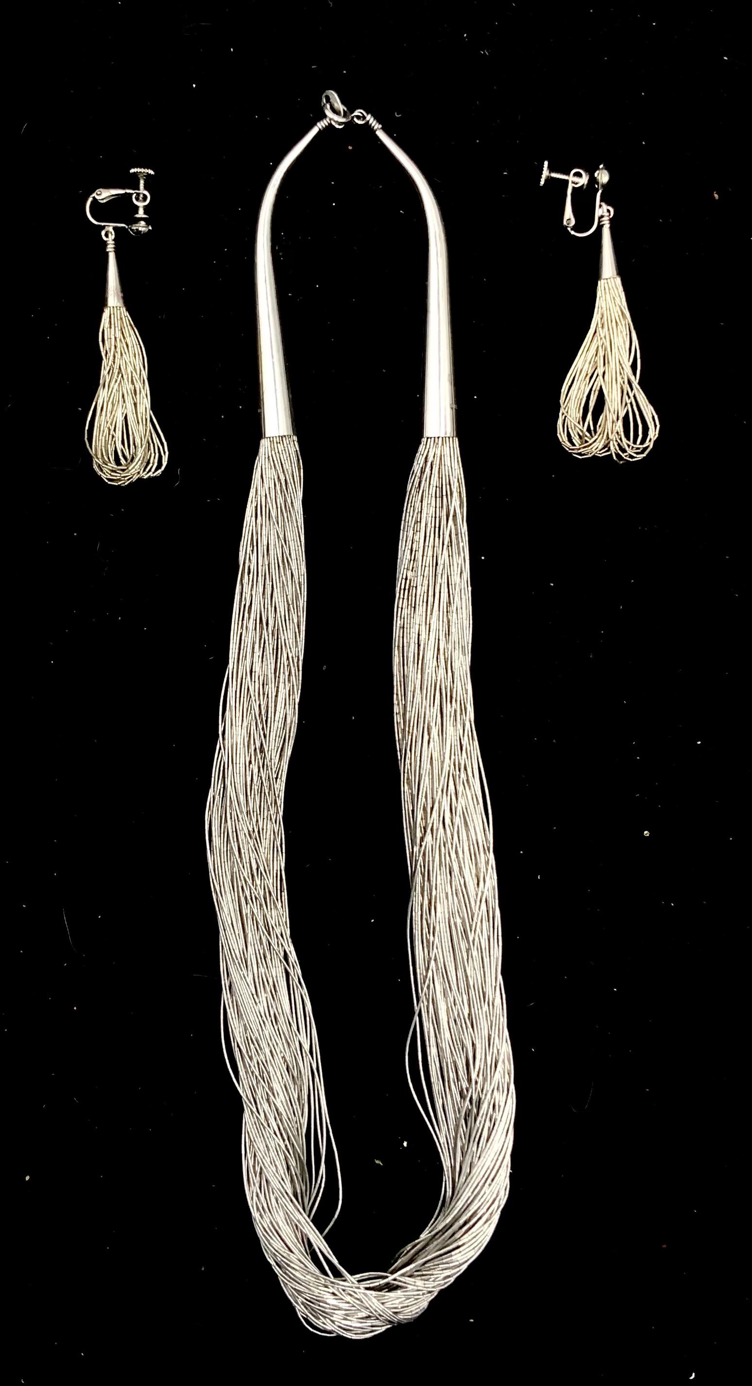 Liquid Silver Necklace & Earrings Set. (1 of 1)