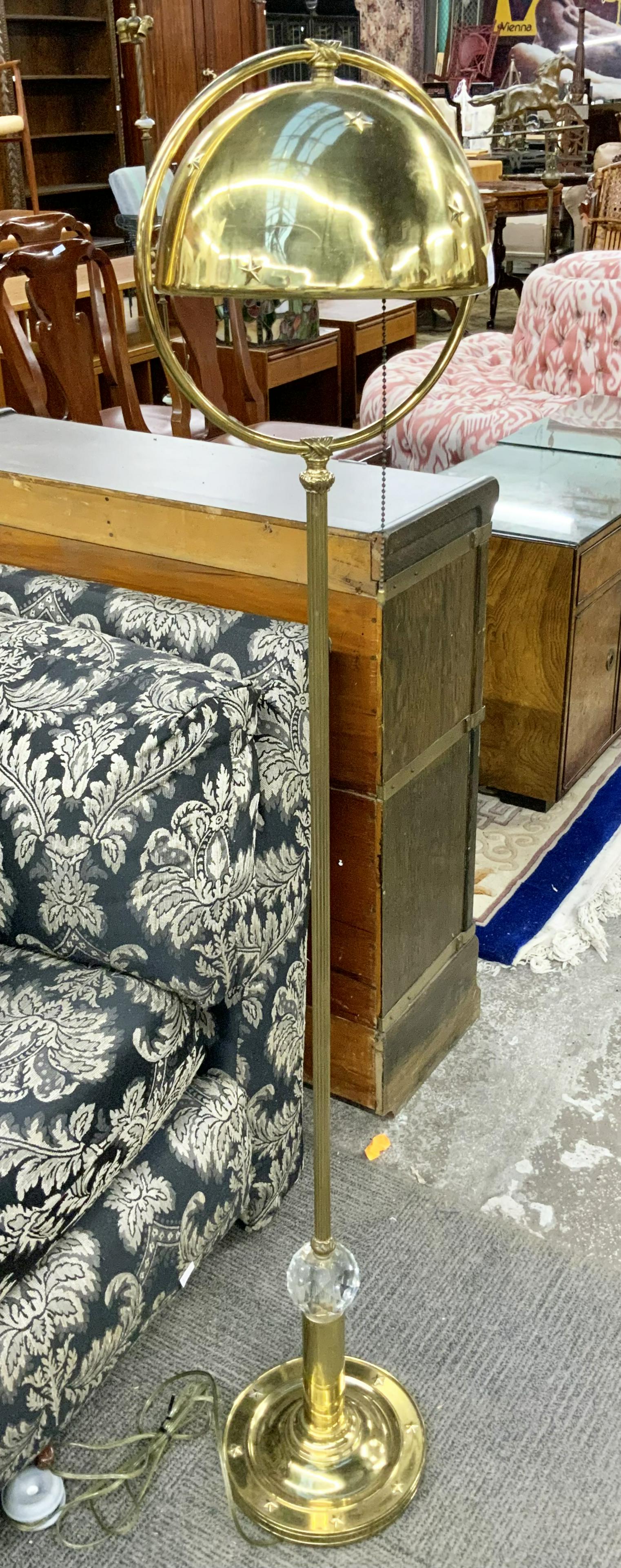 Brass Floor Lamp with Unusual Dome Shade. (1 of 1)