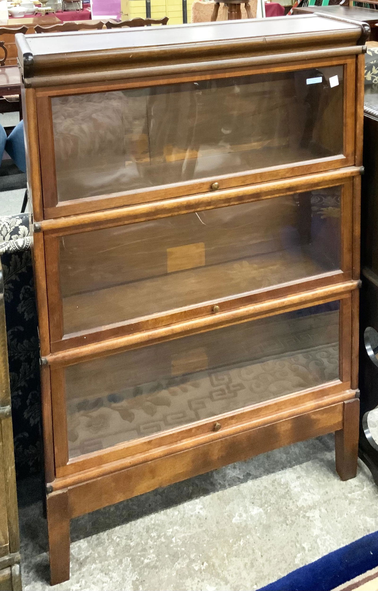 Antique Mahogany 3-Section Barrister Bookcase. (1 of 1)