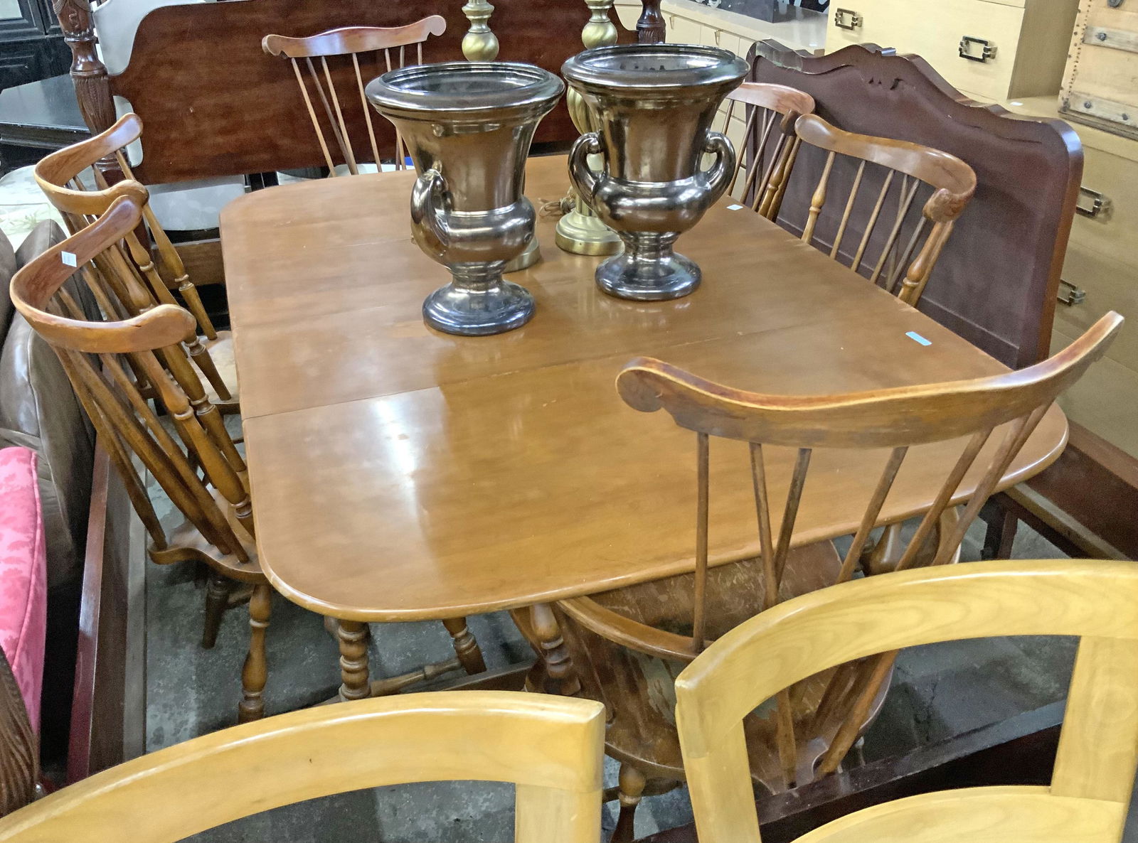 Vintage Maple Drop Leaf Table with 6 chairs. (1 of 2)