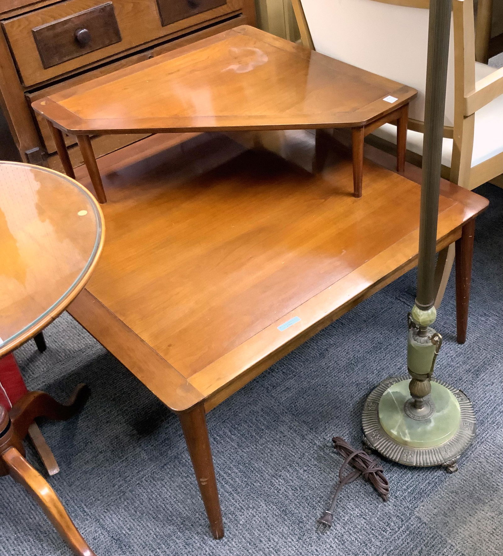 32" Square Mid-Century Step End Table. (1 of 1)