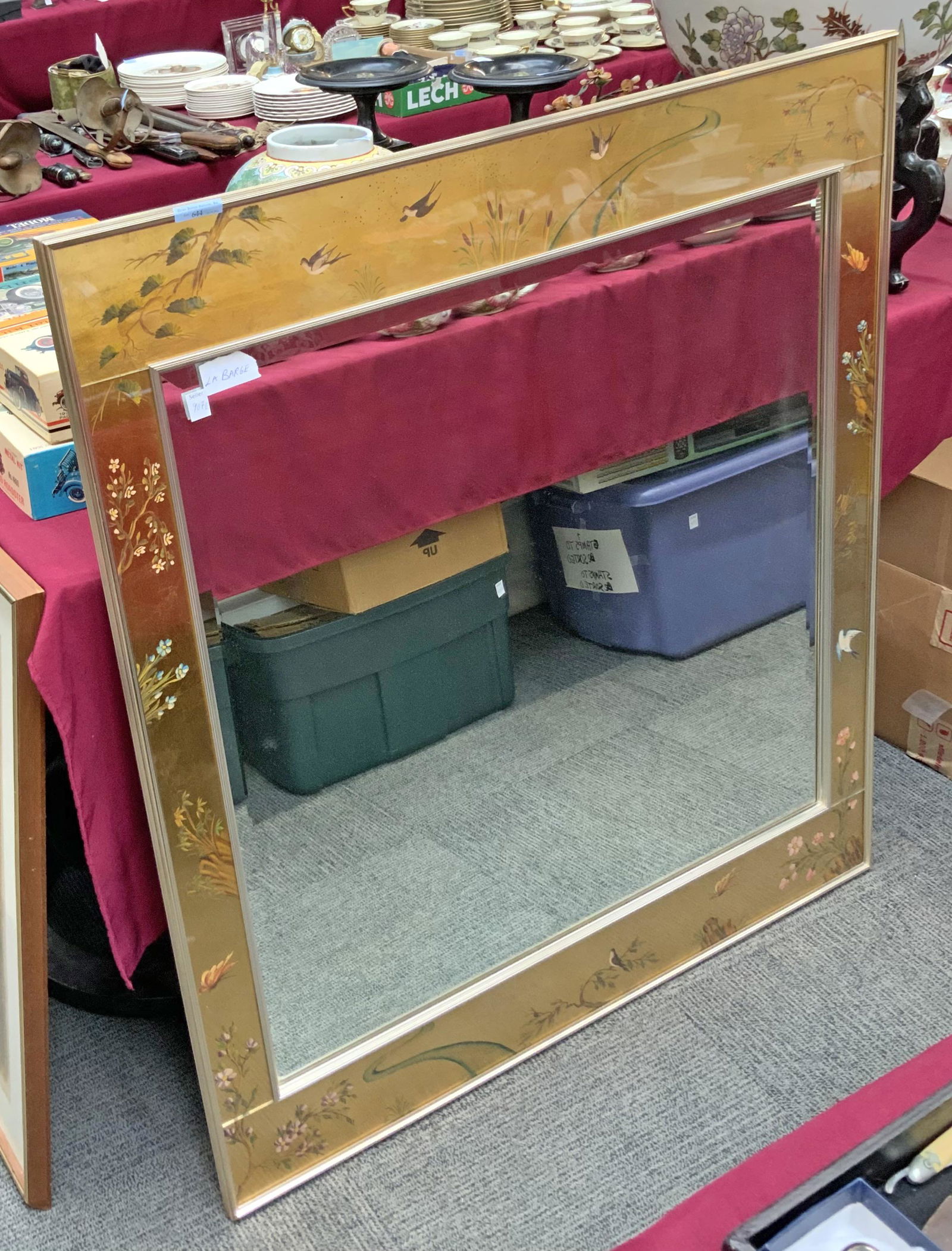 42" x 38" Hand-Painted Frame La Barge Mirror. (1 of 2)