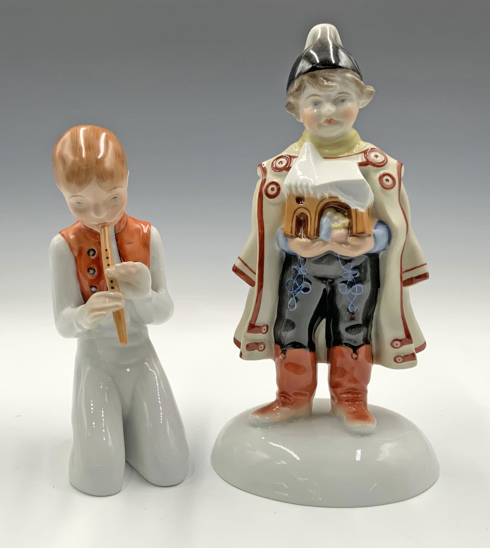 Lot of 2 Herend Figurines of Young Boys. (1 of 3)