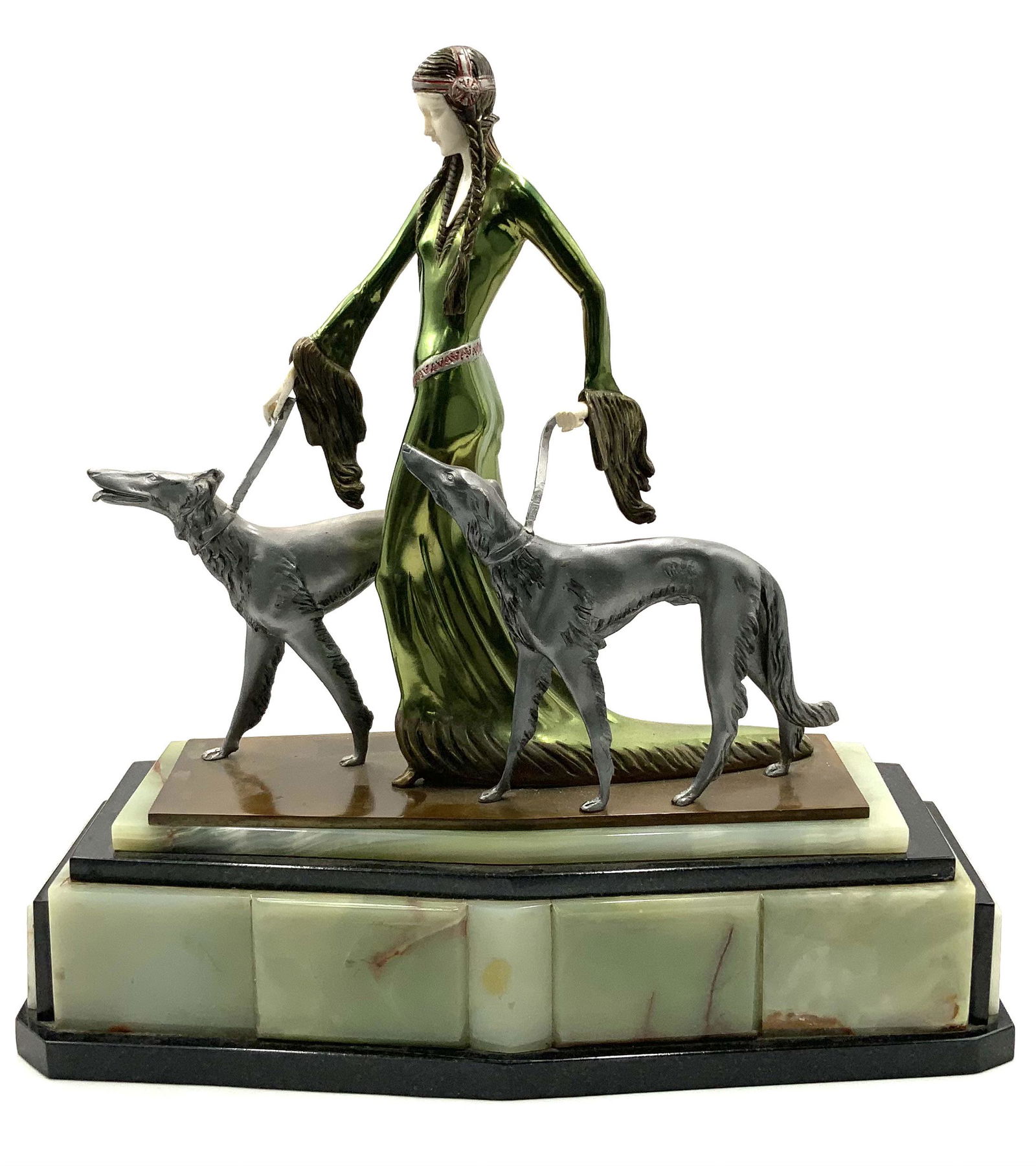 Poerzl Bronze & Onyx Deco "Aristocrat" Sculpture. (1 of 3)