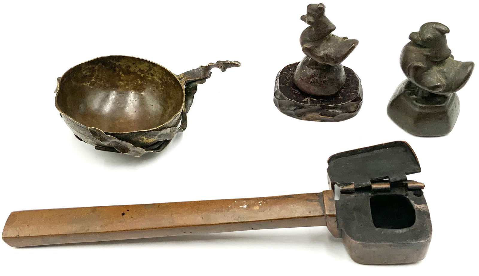 Lot of 4 Old Bronze Asian Items. (1 of 2)