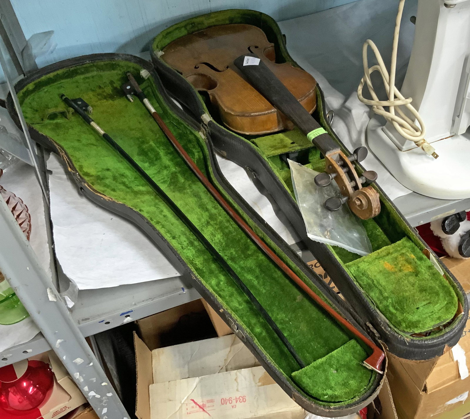 Antique Violin with Case and 2 Bows. (1 of 1)