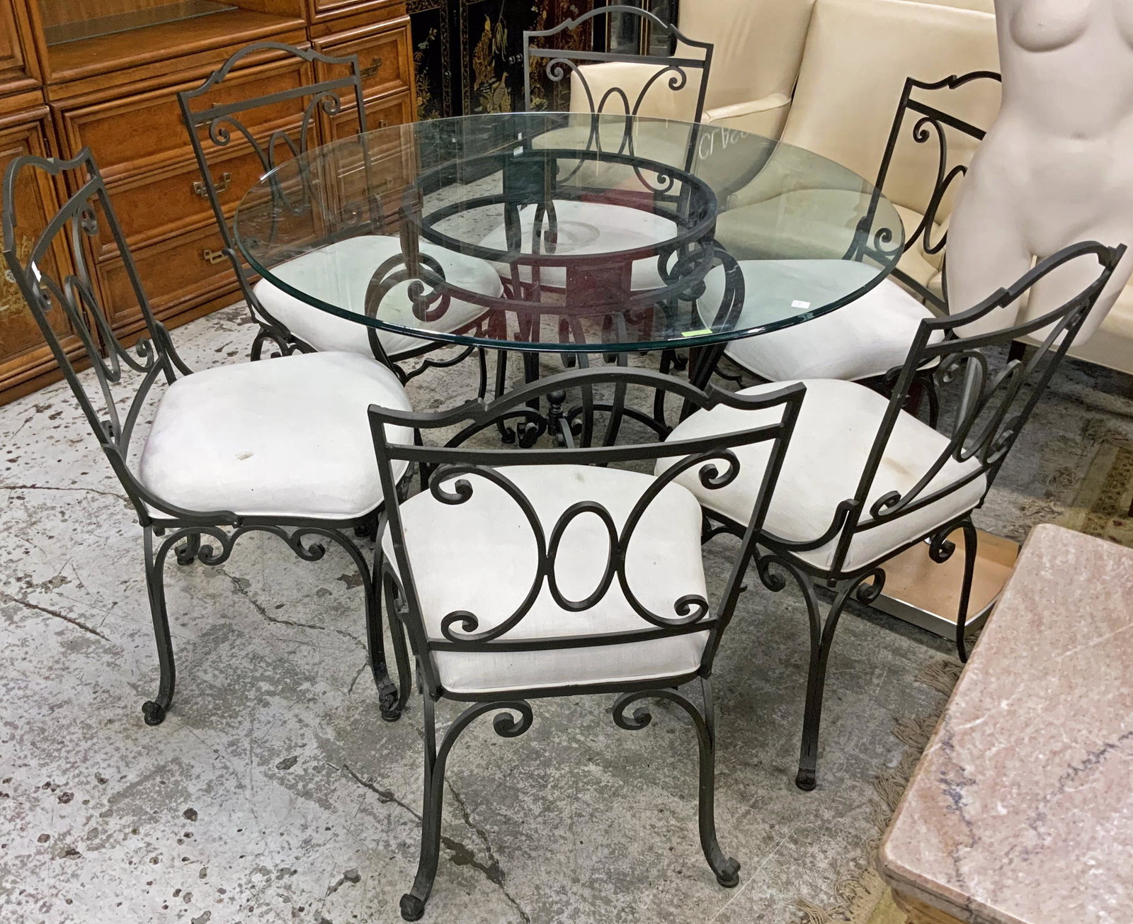 Wrought Iron Patio / Dining Table w/6 Chairs. (1 of 1)