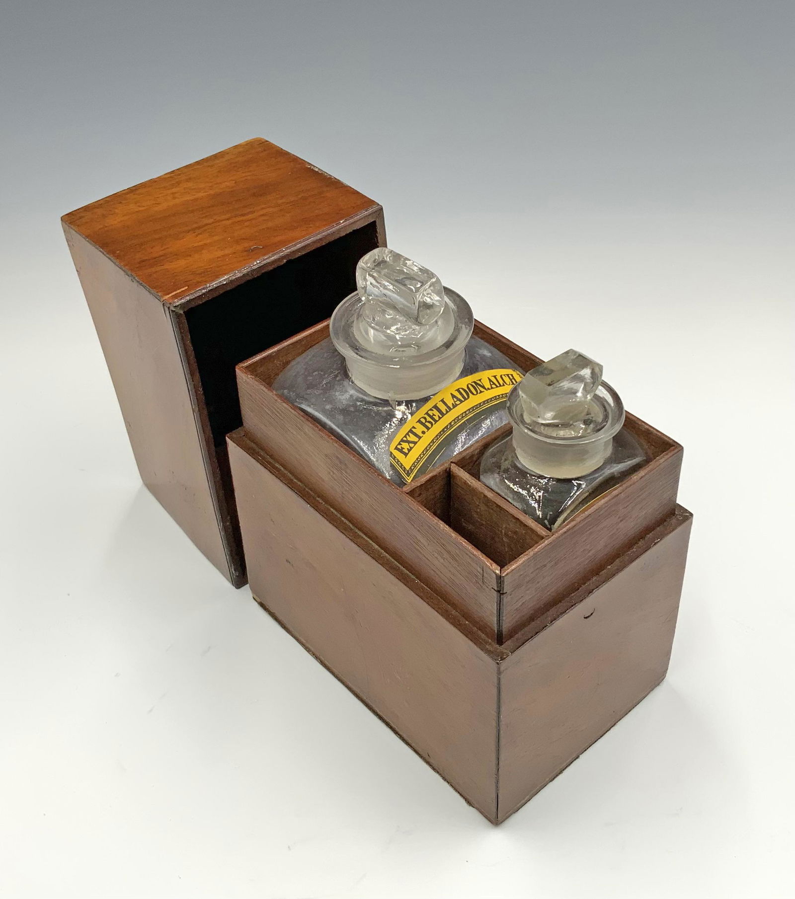 Antique English Travel Apothecary Wood Box. (1 of 2)