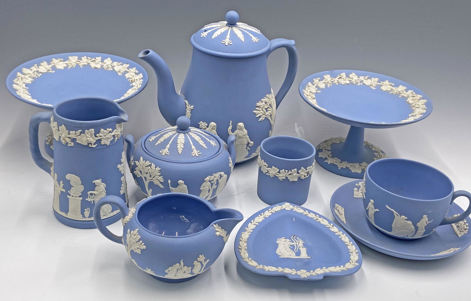 Set of Powder Blue Wedgwood Jasperware. (1 of 4)