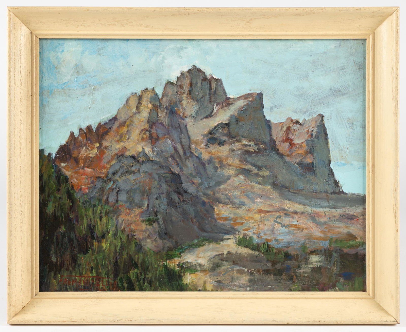 Painting of Mountain Range Signed Fremont Ellis. (1 of 5)