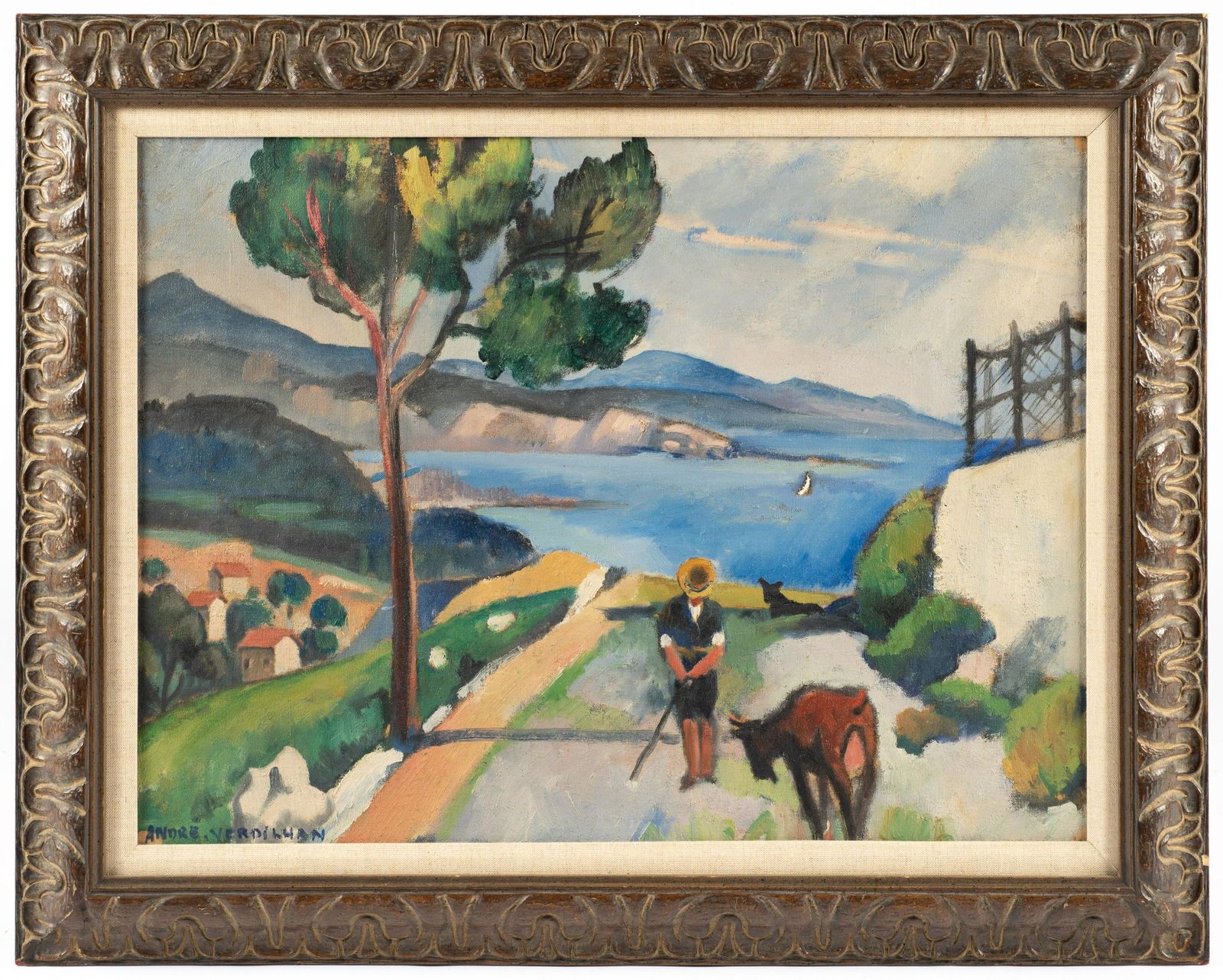 Painting by Andre Verdilhan, Titled "Cassis". (1 of 5)