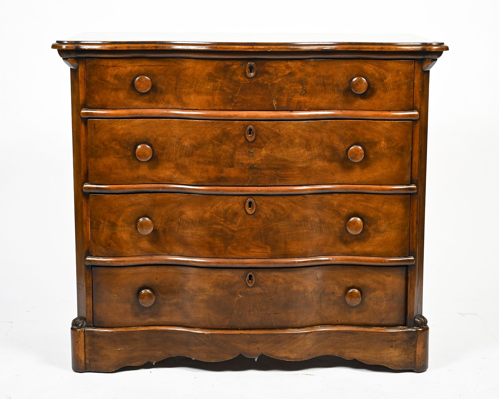 Antique 4-Drawer Chest with Round Wooden Knobs. (1 of 2)