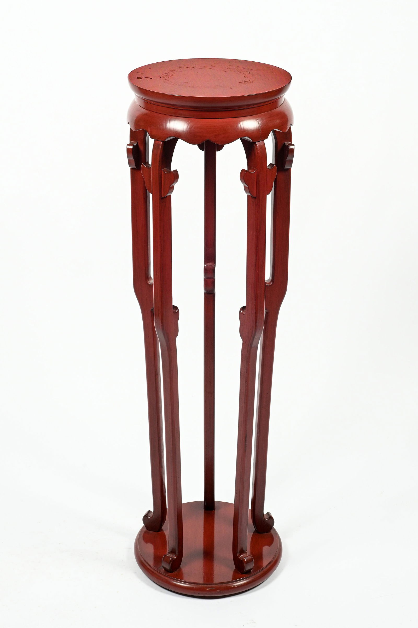 Maroon-Finish Baker Asian-Style Fern Stand. (1 of 3)