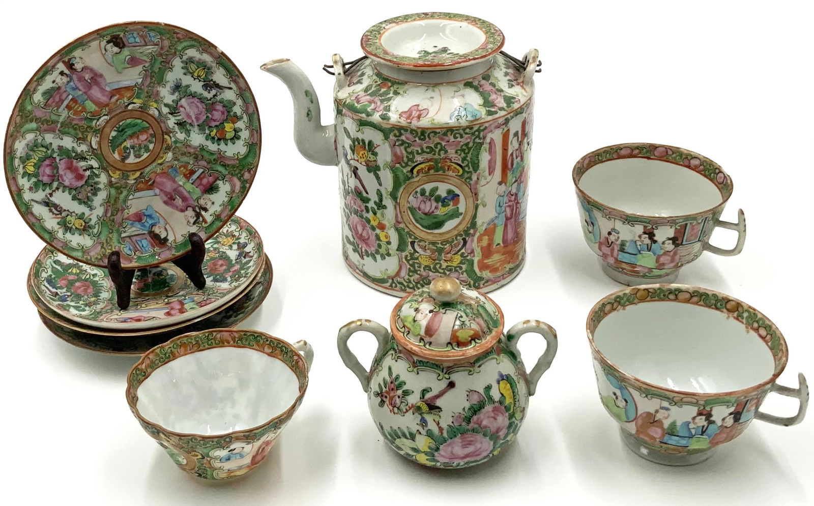 Chinese Famille Rose Porcelain Tea Set. (1 of 3)