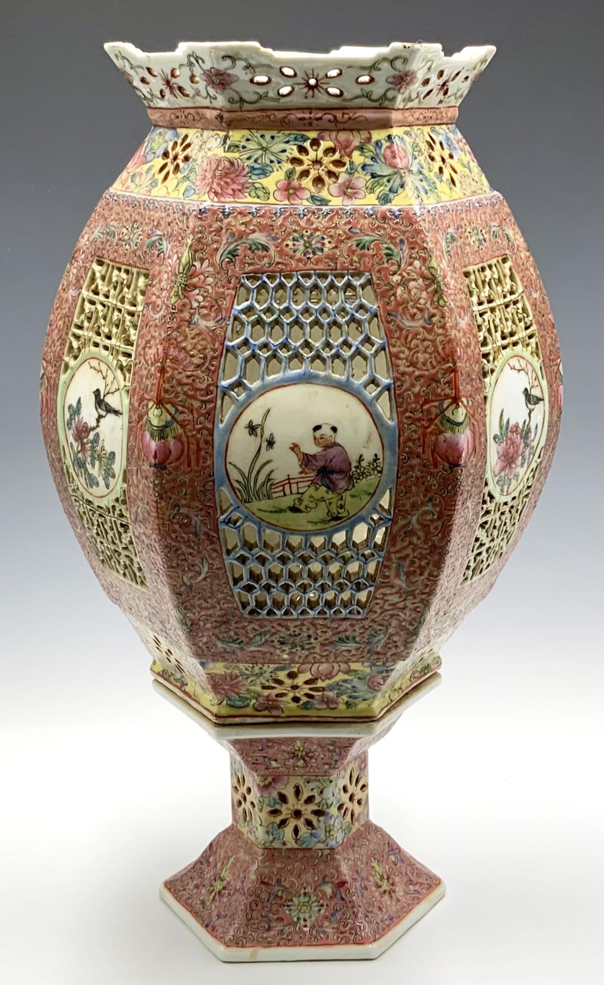 Chinese Porcelain Hand-Painted Candle Lantern. (1 of 4)