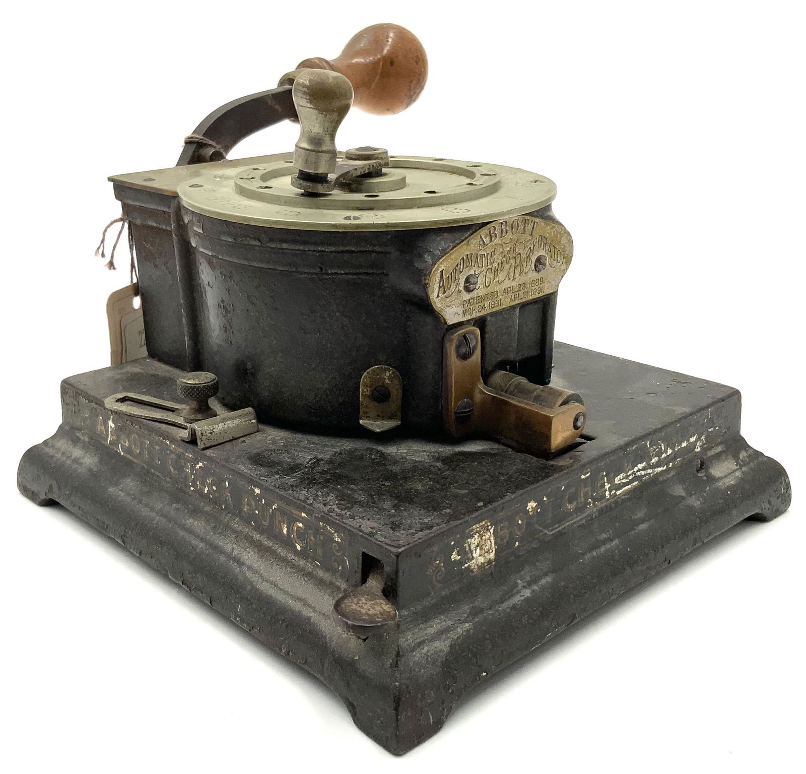 Antique Abbott Check Punch Machine, Dated 1891. (1 of 2)