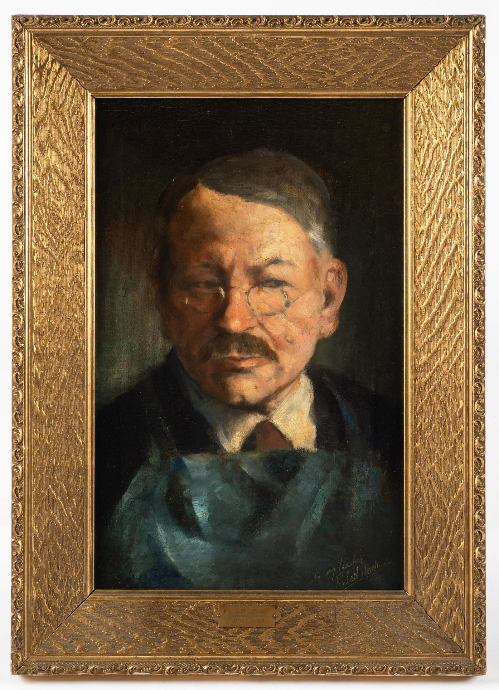 Oil Painted Portrait of Robert Henri, dated 1926. (1 of 6)