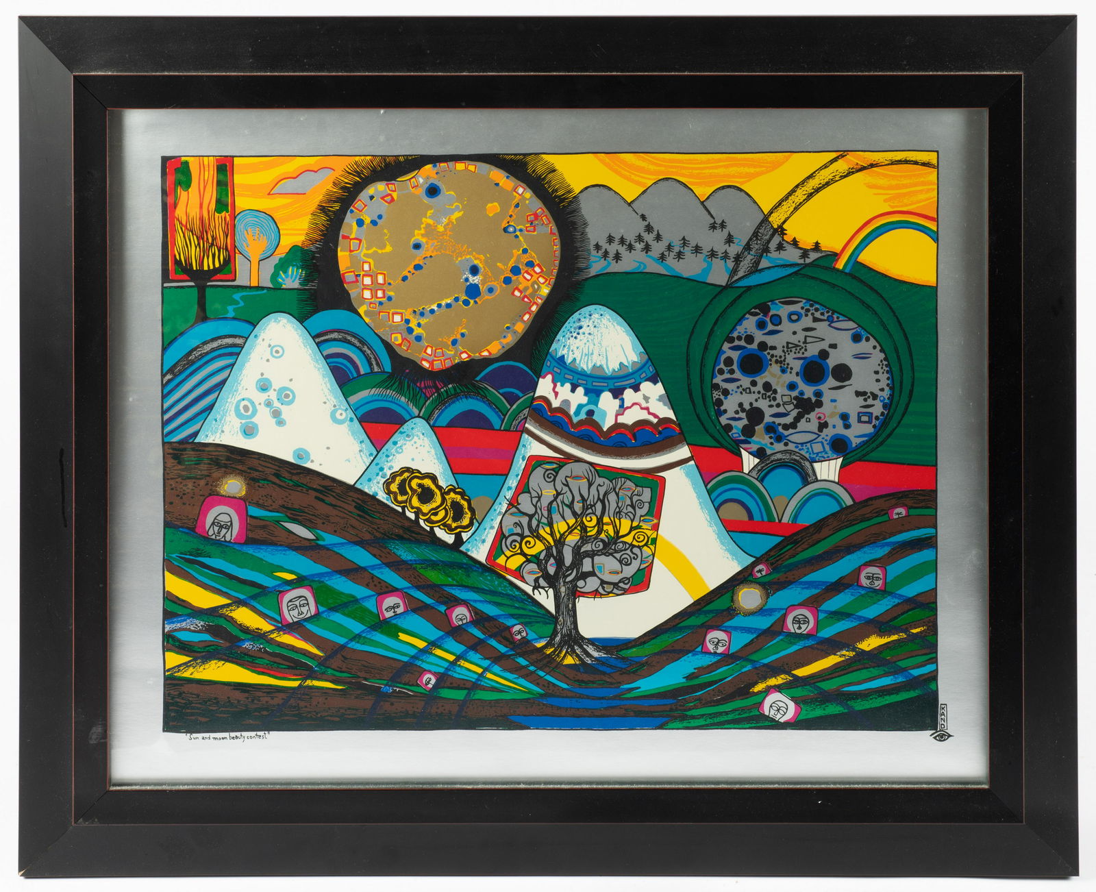 Abstract Serigraph Landscape sgd. Helmut Kand. (1 of 6)